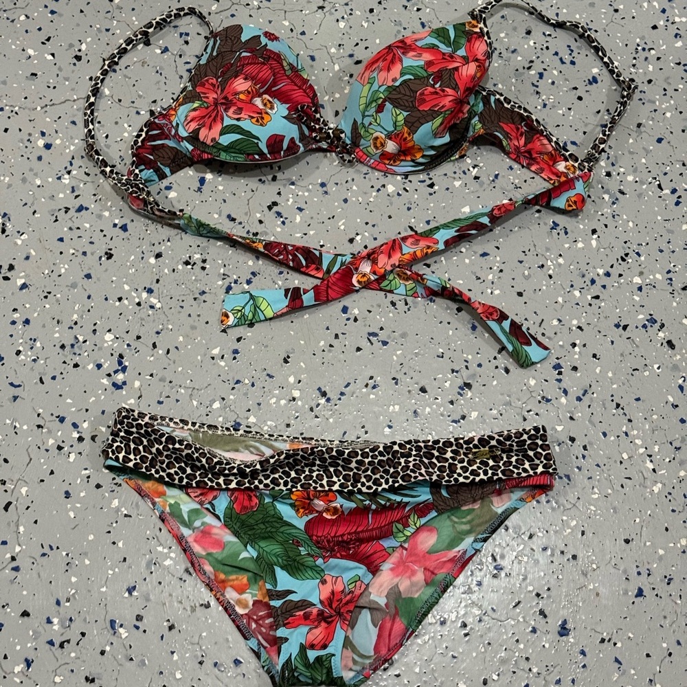 VENUS Floral Bikini with Leopard Accents